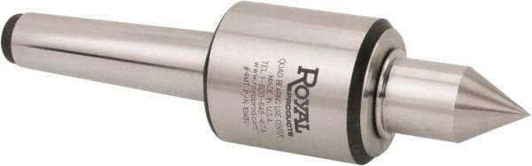 Royal Products - MT4 Morse Taper, 2.45" Head Diam Live Center - 5,000 Max RPM, 2.78" Head Length, 1-1/4" Point Diam, 2.35" Point Len, 1,230 Lb Max Workpc, Long Point - Eagle Tool & Supply