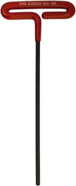 Bondhus - 6mm Hex, T-Handle Cushion Grip, Hex Key - 250mm OAL, Metric System of Measurement - Eagle Tool & Supply