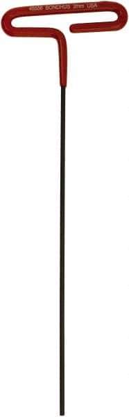 Bondhus - 3mm Hex, T-Handle Cushion Grip, Hex Key - 244mm OAL, Metric System of Measurement - Eagle Tool & Supply