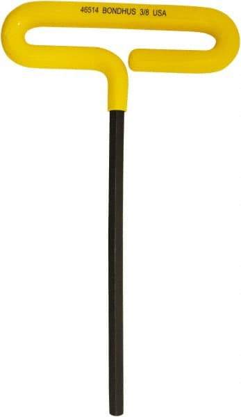 Bondhus - 3/8" Hex, T-Handle Cushion Grip, Hex Key - 267mm OAL, Inch System of Measurement - Eagle Tool & Supply