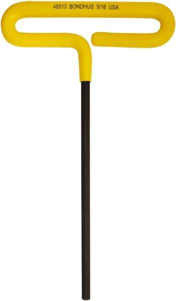 Bondhus - 5/16" Hex, T-Handle Cushion Grip, Hex Key - 264mm OAL, Inch System of Measurement - Eagle Tool & Supply