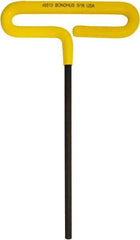 Bondhus - 5/16" Hex, T-Handle Cushion Grip, Hex Key - 264mm OAL, Inch System of Measurement - Eagle Tool & Supply