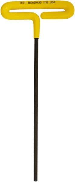 Bondhus - 7/32" Hex, T-Handle Cushion Grip, Hex Key - 249mm OAL, Inch System of Measurement - Eagle Tool & Supply