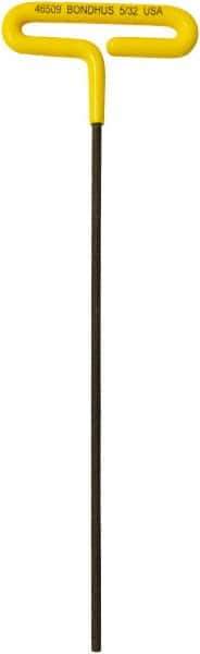 Bondhus - 5/32" Hex, T-Handle Cushion Grip, Hex Key - 246mm OAL, Inch System of Measurement - Eagle Tool & Supply