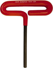 Bondhus - 10mm Hex, T-Handle Cushion Grip, Hex Key - 191mm OAL, Metric System of Measurement - Eagle Tool & Supply