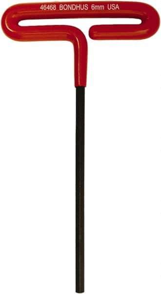 Bondhus - 6mm Hex, T-Handle Cushion Grip, Hex Key - 174mm OAL, Metric System of Measurement - Eagle Tool & Supply