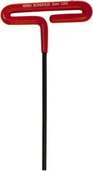 Bondhus - 5mm Hex, T-Handle Cushion Grip, Hex Key - 172mm OAL, Metric System of Measurement - Eagle Tool & Supply