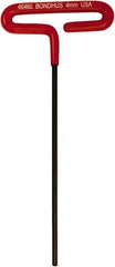 Bondhus - 4mm Hex, T-Handle Cushion Grip, Hex Key - 170mm OAL, Metric System of Measurement - Eagle Tool & Supply