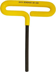 Bondhus - 3/8" Hex, T-Handle Cushion Grip, Hex Key - 191mm OAL, Inch System of Measurement - Eagle Tool & Supply