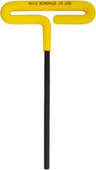 Bondhus - 1/4" Hex, T-Handle Cushion Grip, Hex Key - 175mm OAL, Inch System of Measurement - Eagle Tool & Supply