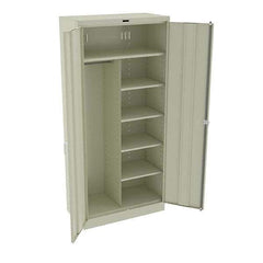 Tennsco - 6 Shelf Combination Storage Cabinet - Steel, 36" Wide x 18" Deep x 78" High, Champagne/Putty - Eagle Tool & Supply