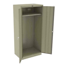Tennsco - 2 Shelf Wardrobe Storage Cabinet - Steel, 36" Wide x 24" Deep x 78" High, Sand - Eagle Tool & Supply