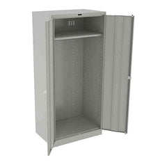Tennsco - 2 Shelf Wardrobe Storage Cabinet - Steel, 36" Wide x 24" Deep x 78" High, Light Gray - Eagle Tool & Supply