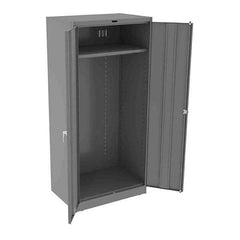 Tennsco - 2 Shelf Wardrobe Storage Cabinet - Steel, 36" Wide x 24" Deep x 78" High, Medium Gray - Eagle Tool & Supply