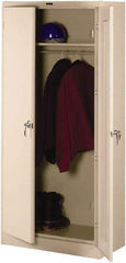 Tennsco - 2 Shelf Wardrobe Storage Cabinet - Steel, 36" Wide x 18" Deep x 78" High, Black - Eagle Tool & Supply