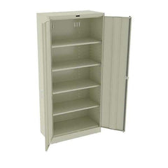 Tennsco - 5 Shelf Locking Storage Cabinet - Steel, 36" Wide x 18" Deep x 78" High, Champagne/Putty - Eagle Tool & Supply