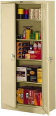 Tennsco - 5 Shelf Locking Storage Cabinet - Steel, 36" Wide x 24" Deep x 78" High, Champagne/Putty - Eagle Tool & Supply