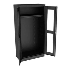 Tennsco - 2 Shelf Wardrobe Storage Cabinet - Steel, 36" Wide x 18" Deep x 72" High, Black - Eagle Tool & Supply