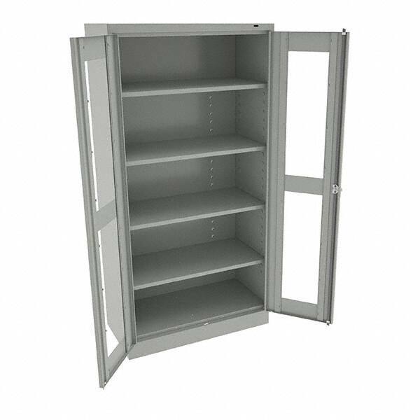 Tennsco - 5 Shelf Visible Storage Cabinet - Steel, 36" Wide x 24" Deep x 72" High, Light Gray - Eagle Tool & Supply