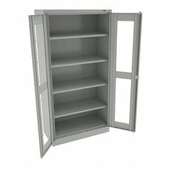 Tennsco - 5 Shelf Visible Storage Cabinet - Steel, 36" Wide x 24" Deep x 72" High, Light Gray - Eagle Tool & Supply