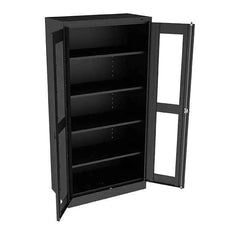 Tennsco - 5 Shelf Visible Storage Cabinet - Steel, 36" Wide x 18" Deep x 72" High, Black - Eagle Tool & Supply