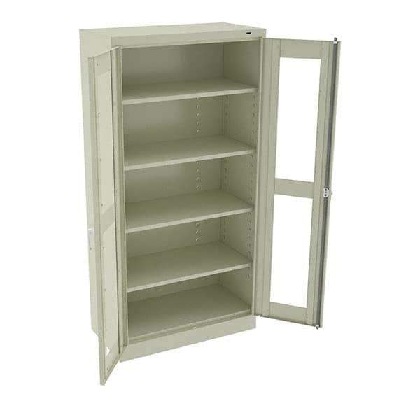 Tennsco - 5 Shelf Visible Storage Cabinet - Steel, 36" Wide x 18" Deep x 72" High, Champagne/Putty - Eagle Tool & Supply