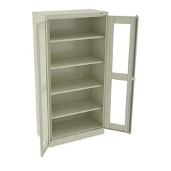 Tennsco - 5 Shelf Visible Storage Cabinet - Steel, 36" Wide x 18" Deep x 72" High, Champagne/Putty - Eagle Tool & Supply