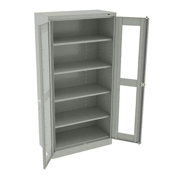 Tennsco - 5 Shelf Visible Storage Cabinet - Steel, 36" Wide x 18" Deep x 72" High, Light Gray - Eagle Tool & Supply