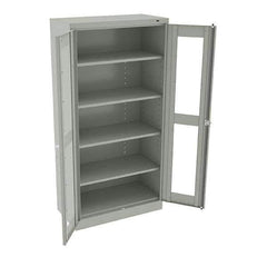 Tennsco - 5 Shelf Visible Storage Cabinet - Steel, 36" Wide x 18" Deep x 72" High, Light Gray - Eagle Tool & Supply