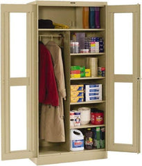 Tennsco - 6 Shelf Combination Storage Cabinet - Steel, 36" Wide x 18" Deep x 78" High, Black - Eagle Tool & Supply