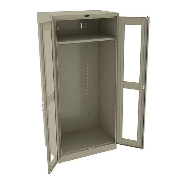 Tennsco - 2 Shelf Wardrobe Storage Cabinet - Steel, 36" Wide x 24" Deep x 78" High, Sand - Eagle Tool & Supply