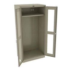 Tennsco - 2 Shelf Wardrobe Storage Cabinet - Steel, 36" Wide x 24" Deep x 78" High, Sand - Eagle Tool & Supply