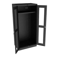 Tennsco - 2 Shelf Wardrobe Storage Cabinet - Steel, 36" Wide x 24" Deep x 78" High, Black - Eagle Tool & Supply