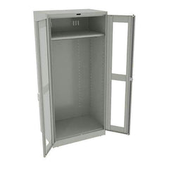 Tennsco - 2 Shelf Wardrobe Storage Cabinet - Steel, 36" Wide x 24" Deep x 78" High, Light Gray - Eagle Tool & Supply