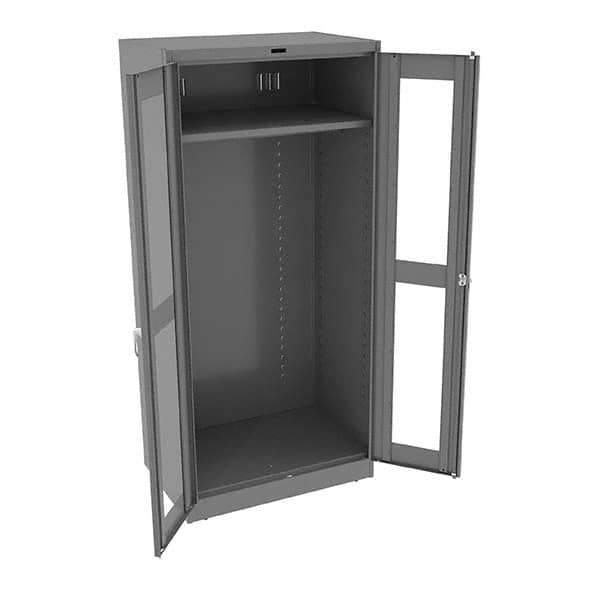 Tennsco - 2 Shelf Wardrobe Storage Cabinet - Steel, 36" Wide x 24" Deep x 78" High, Medium Gray - Eagle Tool & Supply