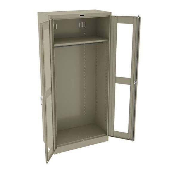 Tennsco - 2 Shelf Wardrobe Storage Cabinet - Steel, 36" Wide x 18" Deep x 78" High, Sand - Eagle Tool & Supply