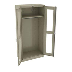 Tennsco - 2 Shelf Wardrobe Storage Cabinet - Steel, 36" Wide x 18" Deep x 78" High, Sand - Eagle Tool & Supply