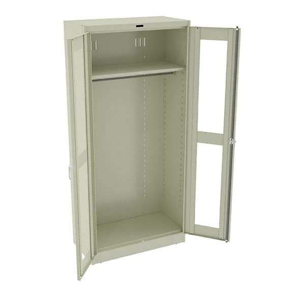 Tennsco - 2 Shelf Wardrobe Storage Cabinet - Steel, 36" Wide x 18" Deep x 78" High, Champagne/Putty - Eagle Tool & Supply