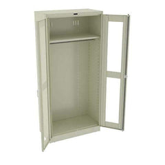 Tennsco - 2 Shelf Wardrobe Storage Cabinet - Steel, 36" Wide x 18" Deep x 78" High, Champagne/Putty - Eagle Tool & Supply