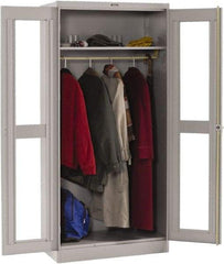 Tennsco - 2 Shelf Wardrobe Storage Cabinet - Steel, 36" Wide x 18" Deep x 78" High, Medium Gray - Eagle Tool & Supply