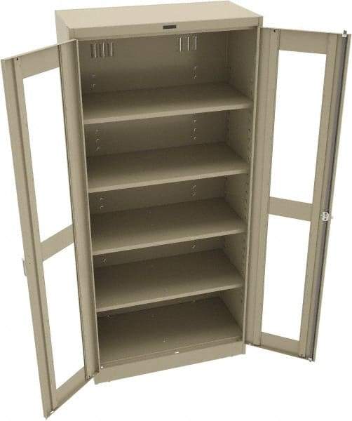 Tennsco - 5 Shelf Visible Storage Cabinet - Steel, 36" Wide x 18" Deep x 78" High, Sand - Eagle Tool & Supply