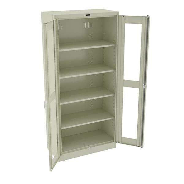 Tennsco - 5 Shelf Visible Storage Cabinet - Steel, 36" Wide x 18" Deep x 78" High, Champagne/Putty - Eagle Tool & Supply