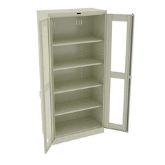 Tennsco - 5 Shelf Visible Storage Cabinet - Steel, 36" Wide x 18" Deep x 78" High, Champagne/Putty - Eagle Tool & Supply
