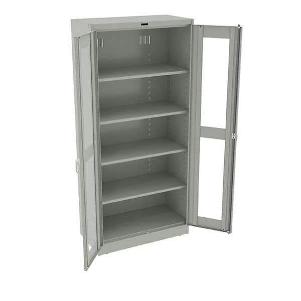 Tennsco - 5 Shelf Visible Storage Cabinet - Steel, 36" Wide x 18" Deep x 78" High, Light Gray - Eagle Tool & Supply