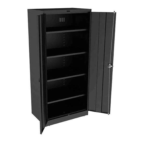Tennsco - 5 Shelf Locking Storage Cabinet - Steel, 36" Wide x 24" Deep x 78" High, Black - Eagle Tool & Supply