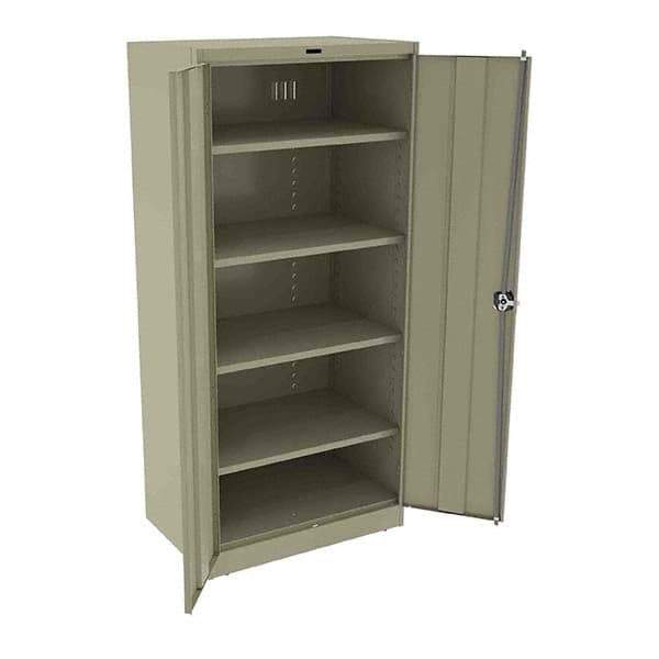 Tennsco - 5 Shelf Locking Storage Cabinet - Steel, 36" Wide x 24" Deep x 78" High, Sand - Eagle Tool & Supply