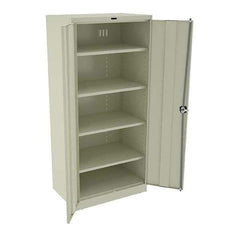 Tennsco - 5 Shelf Locking Storage Cabinet - Steel, 36" Wide x 24" Deep x 78" High, Champagne/Putty - Eagle Tool & Supply
