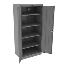 Tennsco - 5 Shelf Locking Storage Cabinet - Steel, 36" Wide x 24" Deep x 78" High, Medium Gray - Eagle Tool & Supply