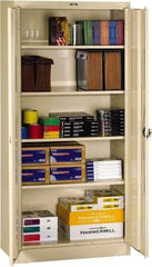 Tennsco - 5 Shelf Locking Storage Cabinet - Steel, 36" Wide x 18" Deep x 72" High, Light Gray - Eagle Tool & Supply
