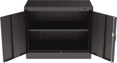 Tennsco - 2 Shelf Locking Storage Cabinet - Steel, 36" Wide x 18" Deep x 30" High, Black - Eagle Tool & Supply